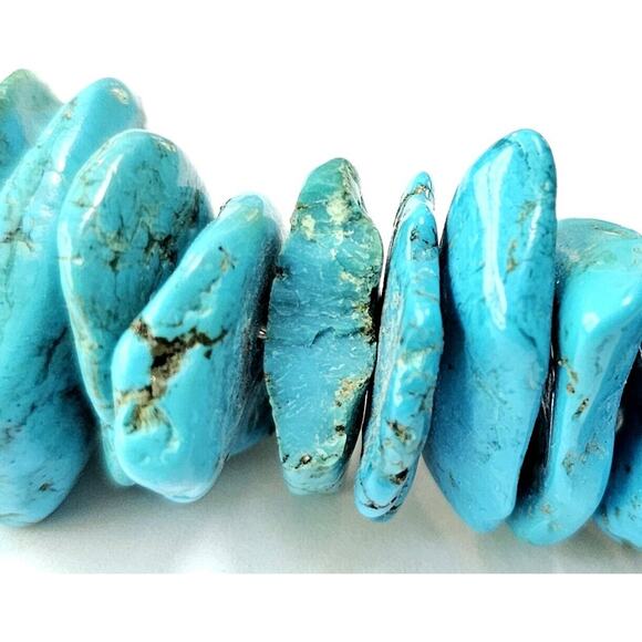 Massive Turquoise Nugget Necklace Santo Domingo Pueblo 28.5" Long 478 Grams! - Picture 5 of 10